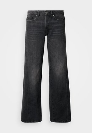 Weit geschnittene Jeans aus dunkelgrauem Denim mit klassischem Fünf-Taschen-Design, leichter Auswaschung und metallischen Details am Bund.