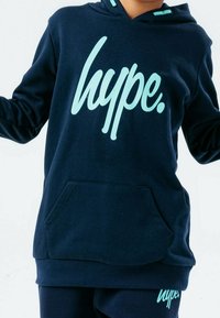 Hype SCRIPT - Felpa con cappuccio - navy