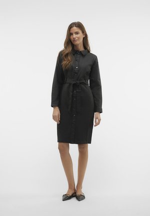 Vero Moda VMNELLY COATED DRESS - Φόρεμα πουκάμισο - black
