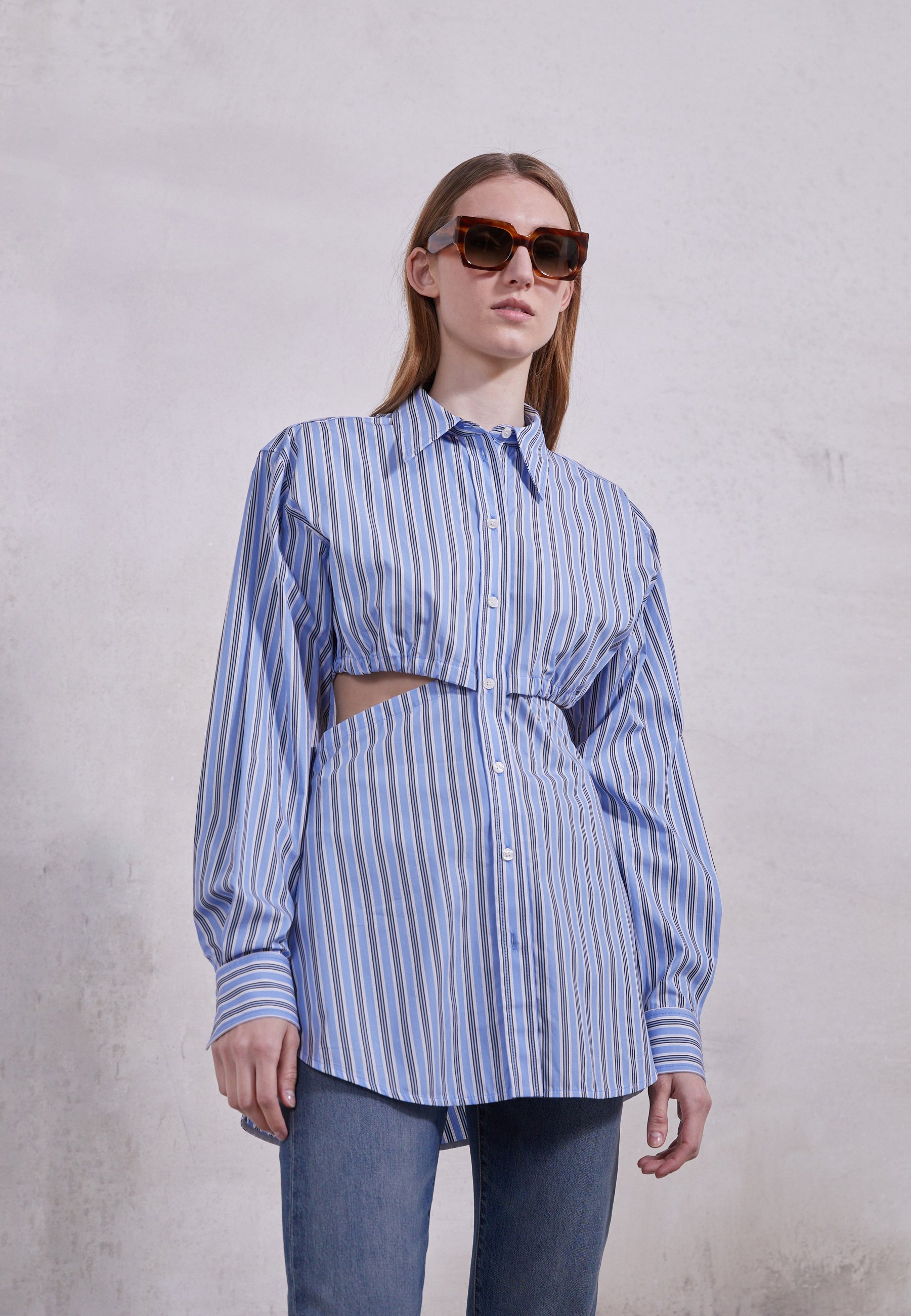 Victoria Beckham GATHERED CUT OUT SHIRT 