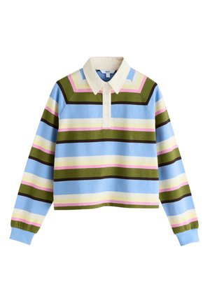 Next REGULAR FIT - LONG SLEEVE COLLARED RUGBY - Polo - pink green blue yellow striped