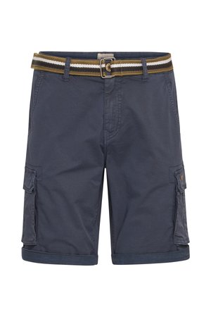 Námořnické cargo šortky vyrobené z bavlněné tkaniny, s bočními kapsami, přehnutým lemem a pruhovaným tkaným pásem. Čistý design s funkčními detaily.