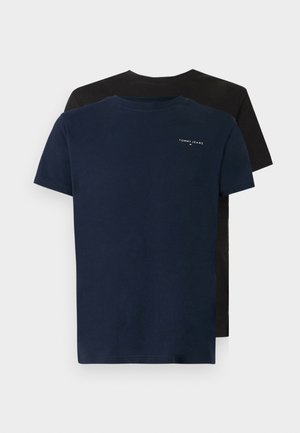 Tommy Jeans, 2-PACK LINEAR LOGO SLIM JERSEY T-SHIRTS - T-shirt basique - black/dark night navy