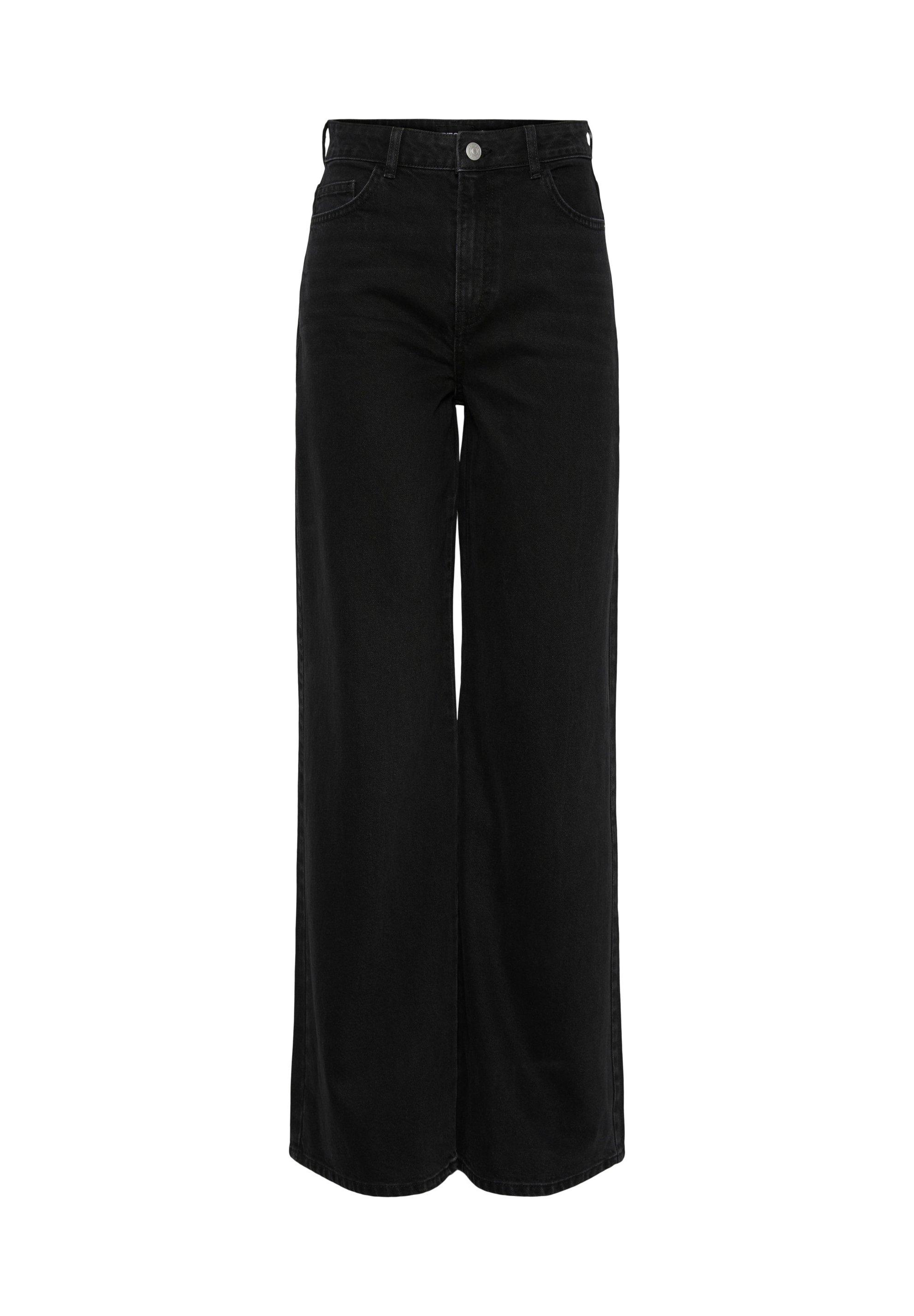 Black denim bootcut jeans