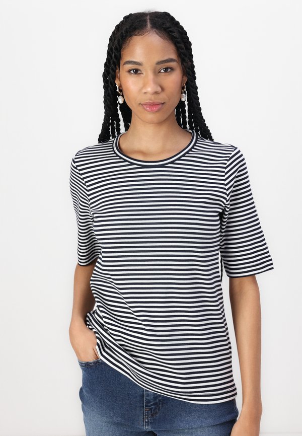 STRIPED CREW NECK - Print T-shirt4