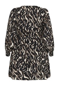 Kaffe Curve Abito a camicia - black brown graphic animal