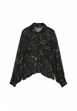 Desigual, SHEER FLORAL BLOUSE - Hemdbluse - black