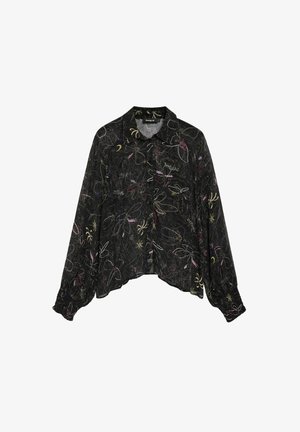Desigual, SHEER FLORAL BLOUSE - Hemdbluse - black