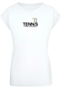 Merchcode TENNIS RACKET EXTENDED SHOULDER - T-shirts med print - white