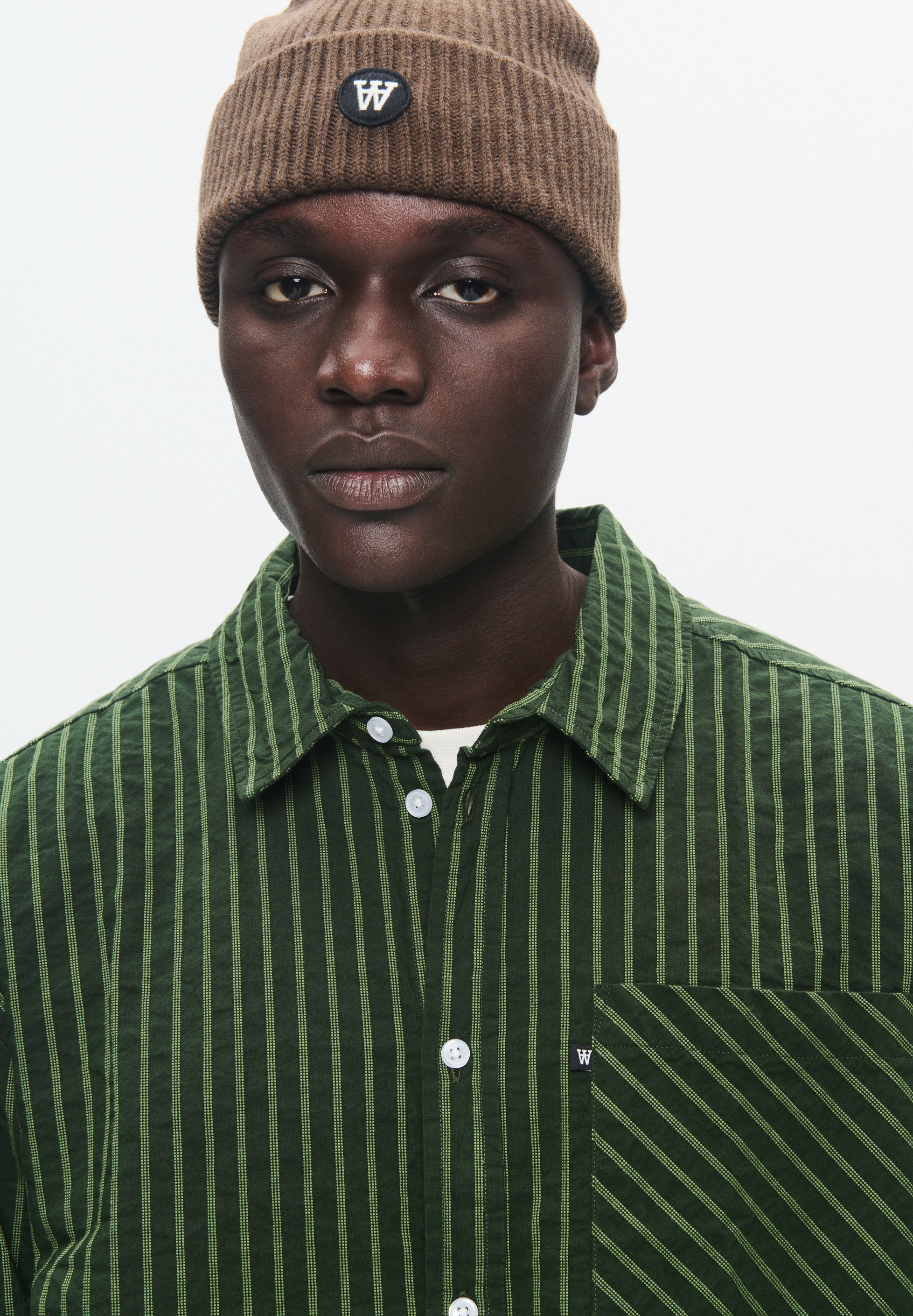 DOUBLE A BY W.W. DAY DOBBY STRIPE SINGLE - Shirt - nature green