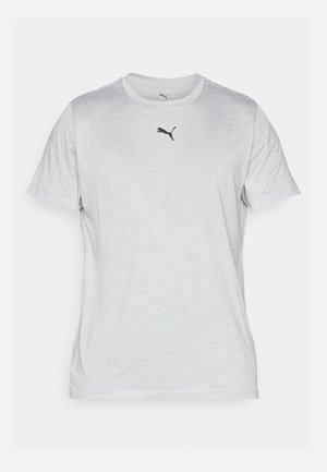 Gray short-sleeve T-shirt made of soft fabric, featuring a round neckline and a small black Puma logo on the chest.