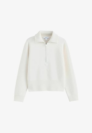 Next, REGULAR FIT - SUPERSOFT FUNNEL ZIP NECK JUMPER - Jumper - ecru