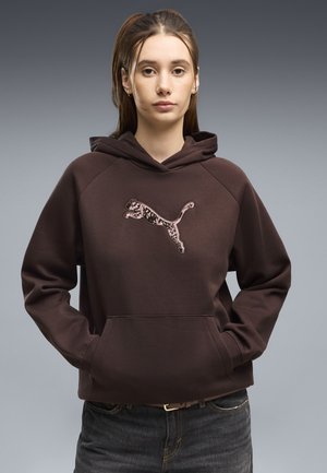 Puma, ESS SEQUINS STANDARD HOODIE FL - Jersey con capucha - chocolate fondue