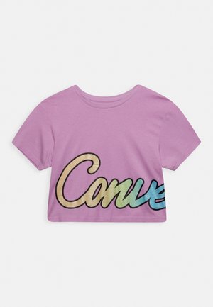 SHORT SLEEVE SCRIPT GLITTER BOXY TEE - T-shirt con stampa - beyond pink