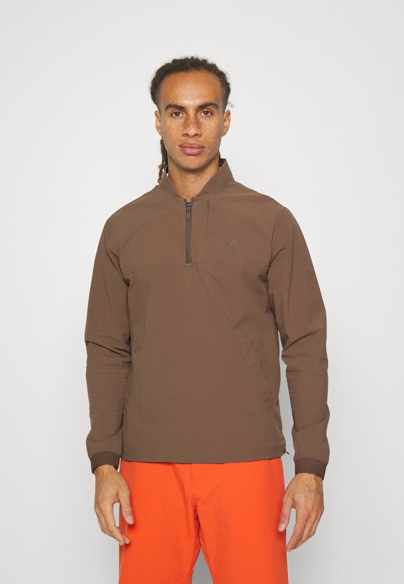 adidas Golf MENS ANORAK QUARTER ZIP Sweatshirt earth strata/brown