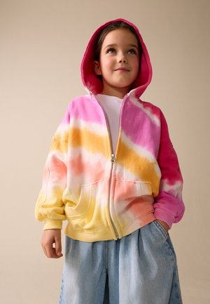 Next, REGULAR FIT ZIP THROUGH - Sweatjacke - pink multi tie dye