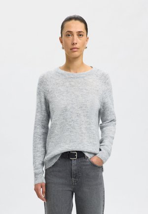 Selected Femme LULU O-NECK - Vesta - light grey melange