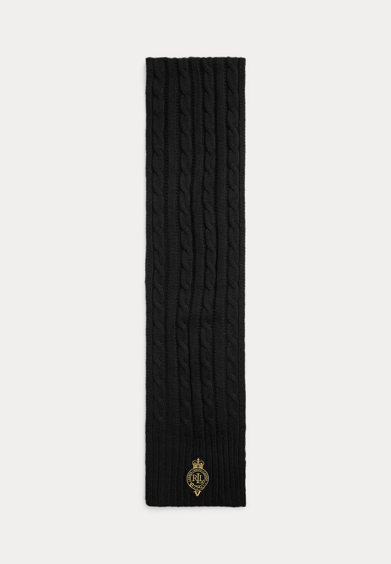 Lauren Ralph Lauren CREST-PATCH CABLE-KNIT SCARF - Κασκόλ - black