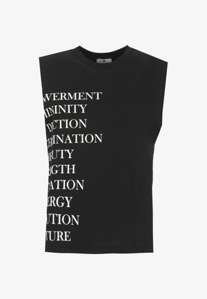 Elisabetta Franchi, CON LOGO - T-shirt con stampa - nero