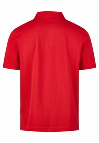 Rode polo shirt met korte mouwen van katoen, met een klassieke kraag en een schone achterkant zonder verdere versieringen.