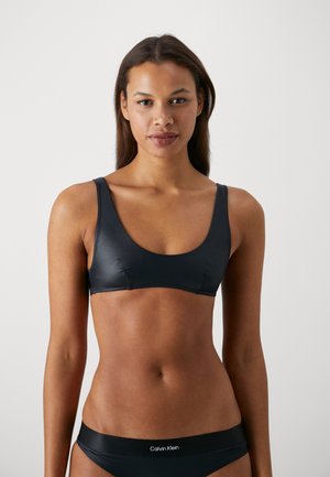 Calvin Klein Swimwear LONGLINE TRIANGLE - Bikinitop - black