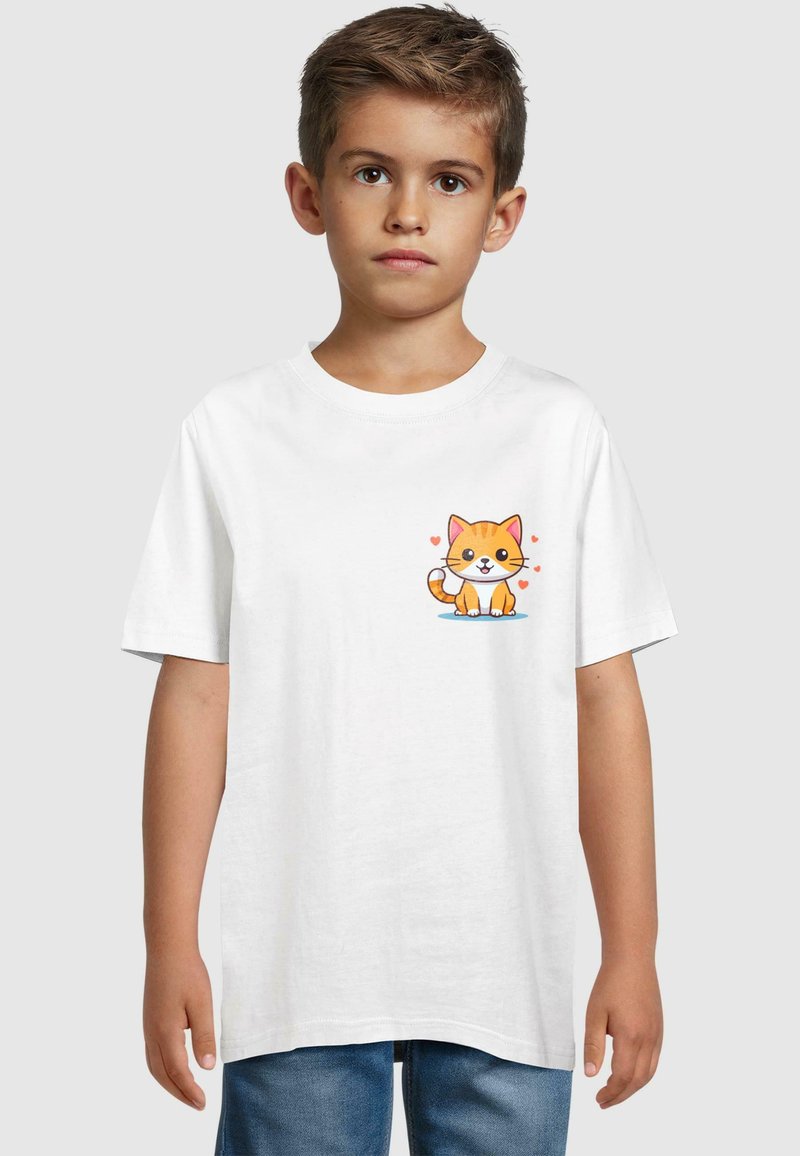 Merchcode CUTE CAT - T-shirts print - white