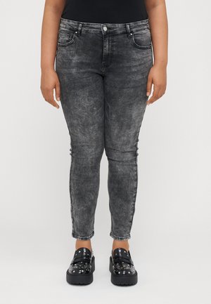 CARRUSH MID WAIST  - Džínsy skinny fit - grey denim