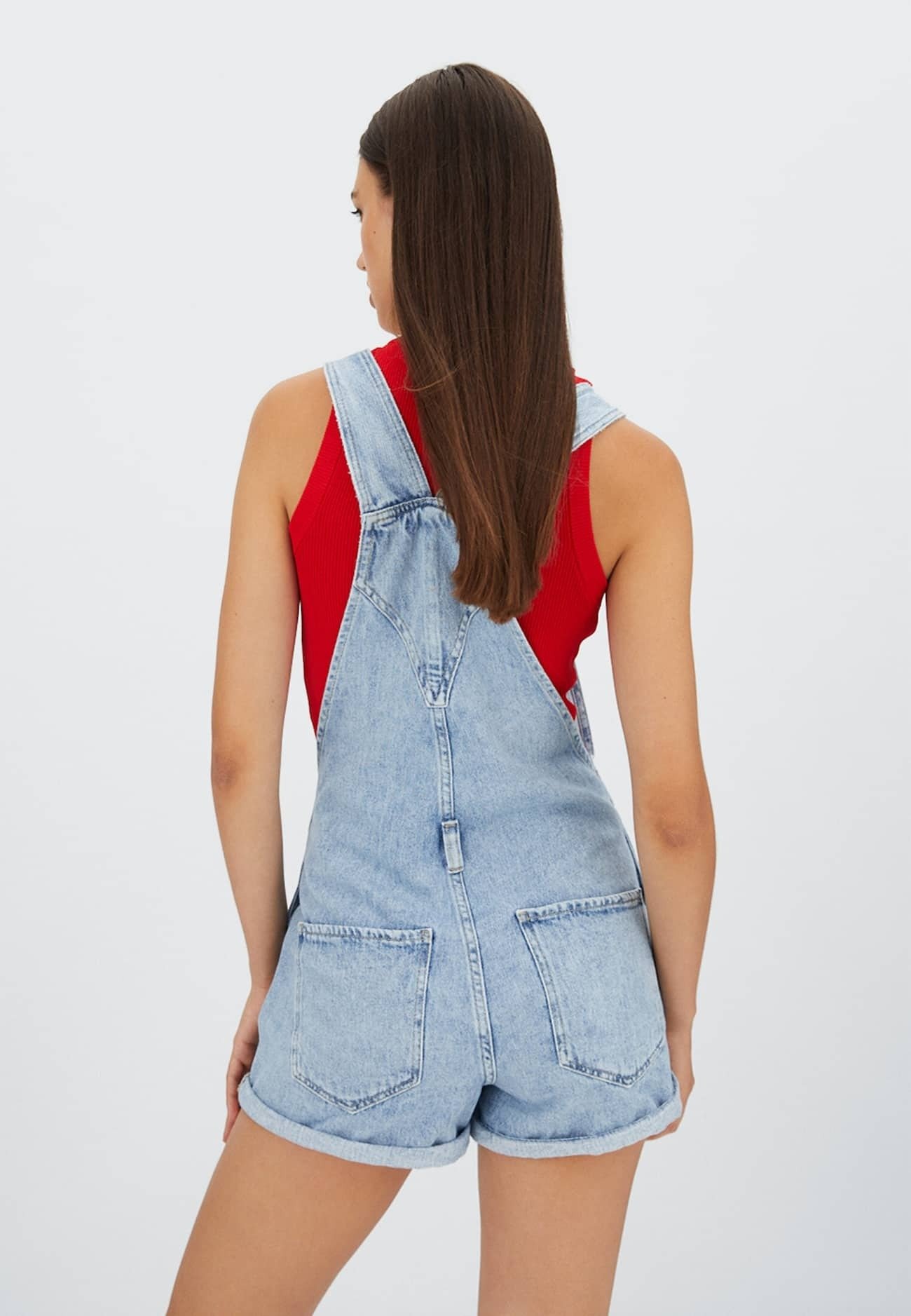 Stradivarius Dungarees - light-blue 