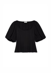 PLEATED PUFF SLEEVE - Bluza - black