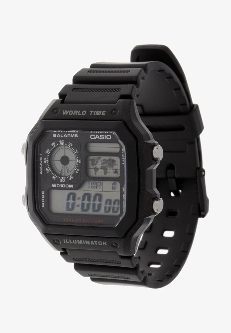 Casio LWS-1200H-1A2VCF Orologio Digitale Uomo Sportivo - Resistente 100m, Memoria 60 Giri, Cronometro, Allarmi E Retroilluminazione LED