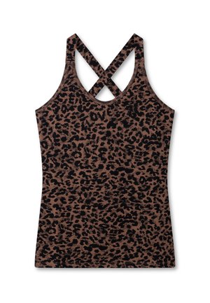 WRAPPER LEOPARD - Débardeur - dark fudge