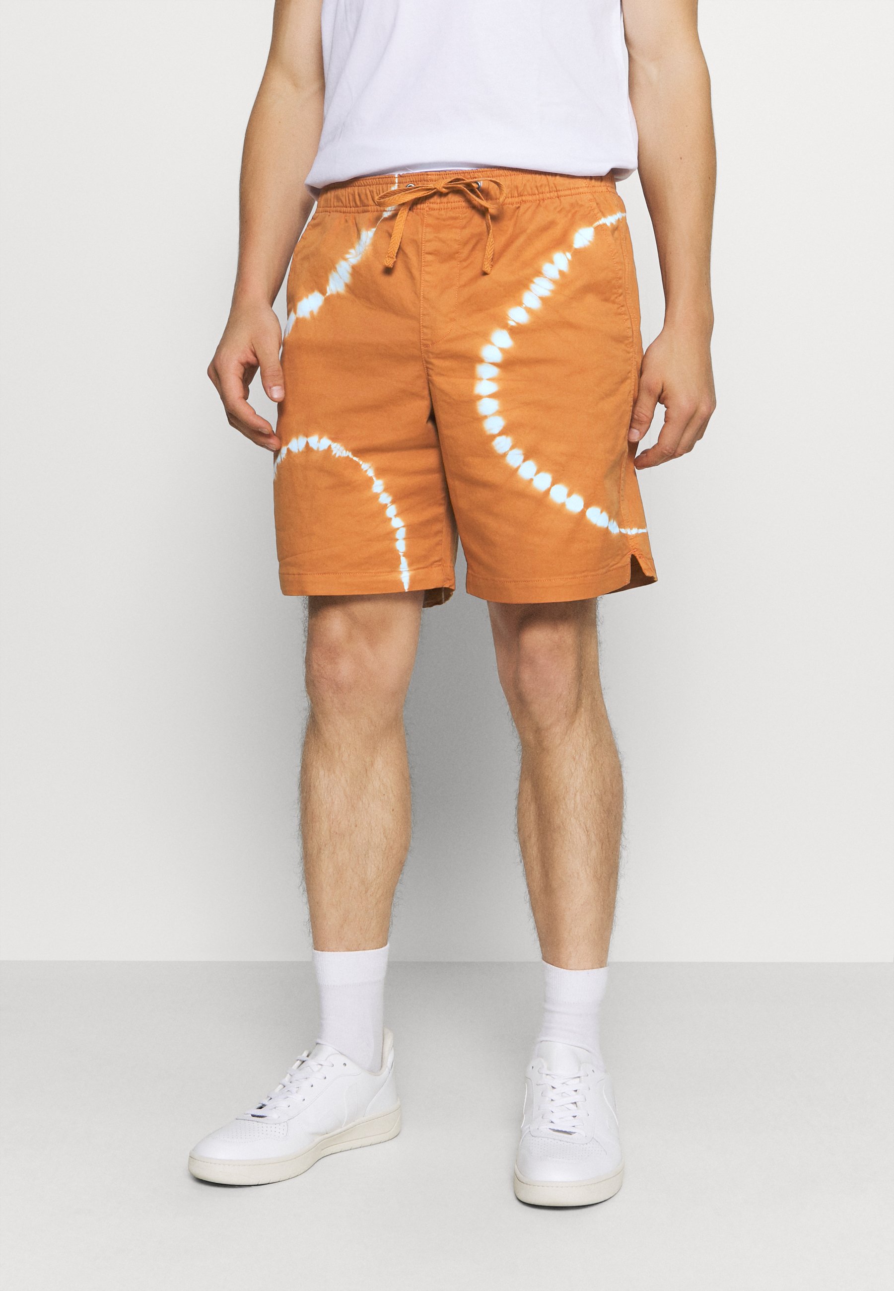 orange jogger shorts