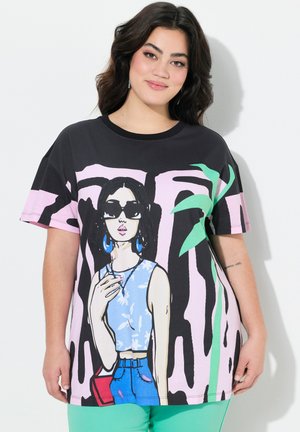 BOXY FIT - Print T-shirt - black