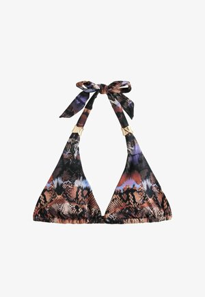 Next, TRIANGLE BIKINI TOP WITH HARDWARE - Bikiinide ülaosa - brown navy animal print