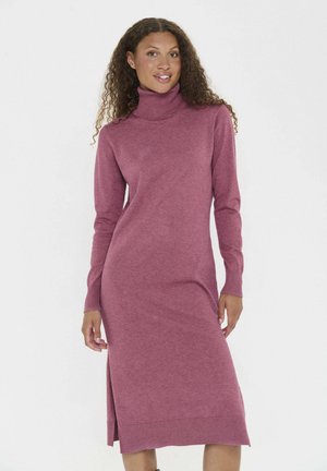 MILA ROLL NECK - Džemperkleita - red violet melange