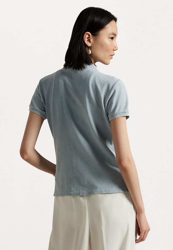 Buttoned Placket Polo Shirt - Polo shirt - light indigo4