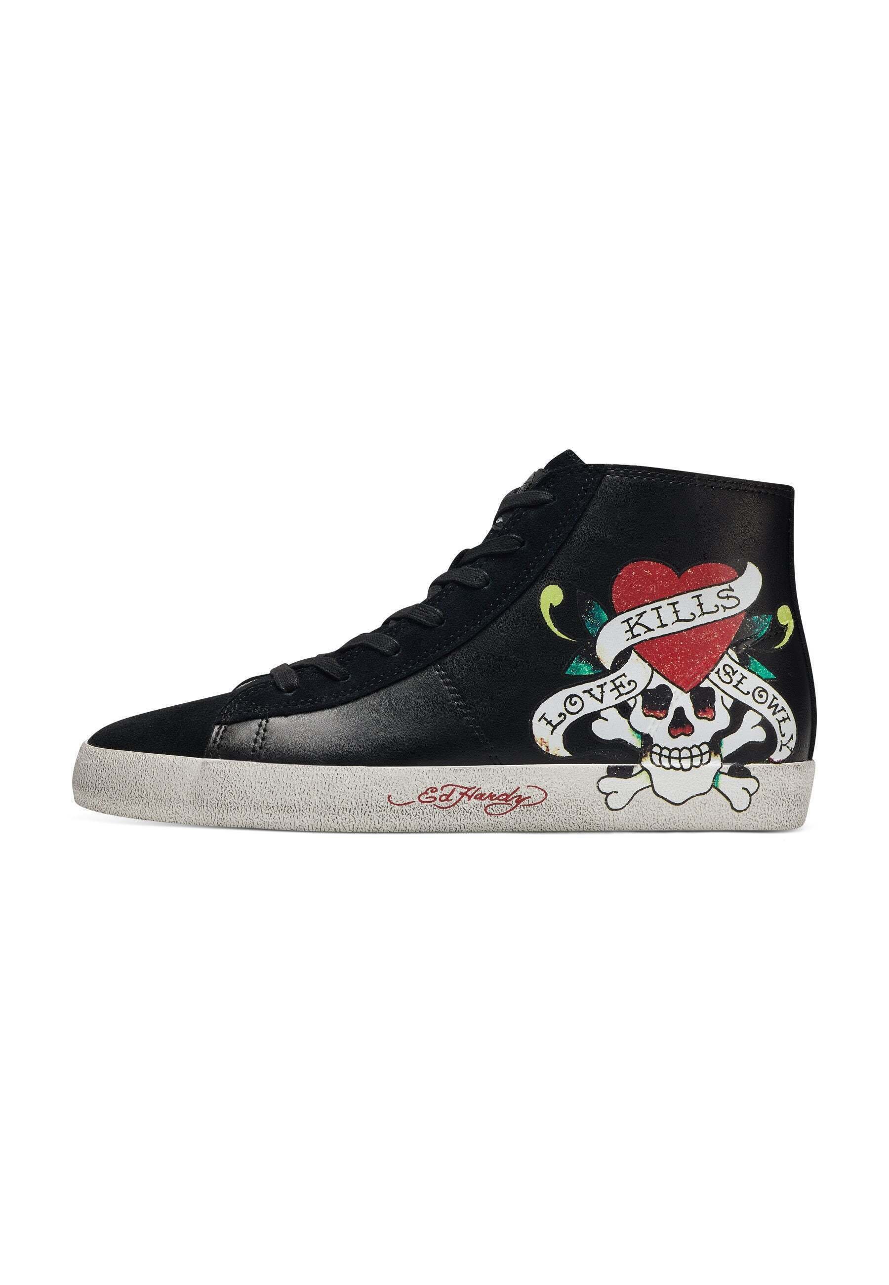Ed Hardy SLOWLY - Zapatillas altas - black white/negro - Zalando.es