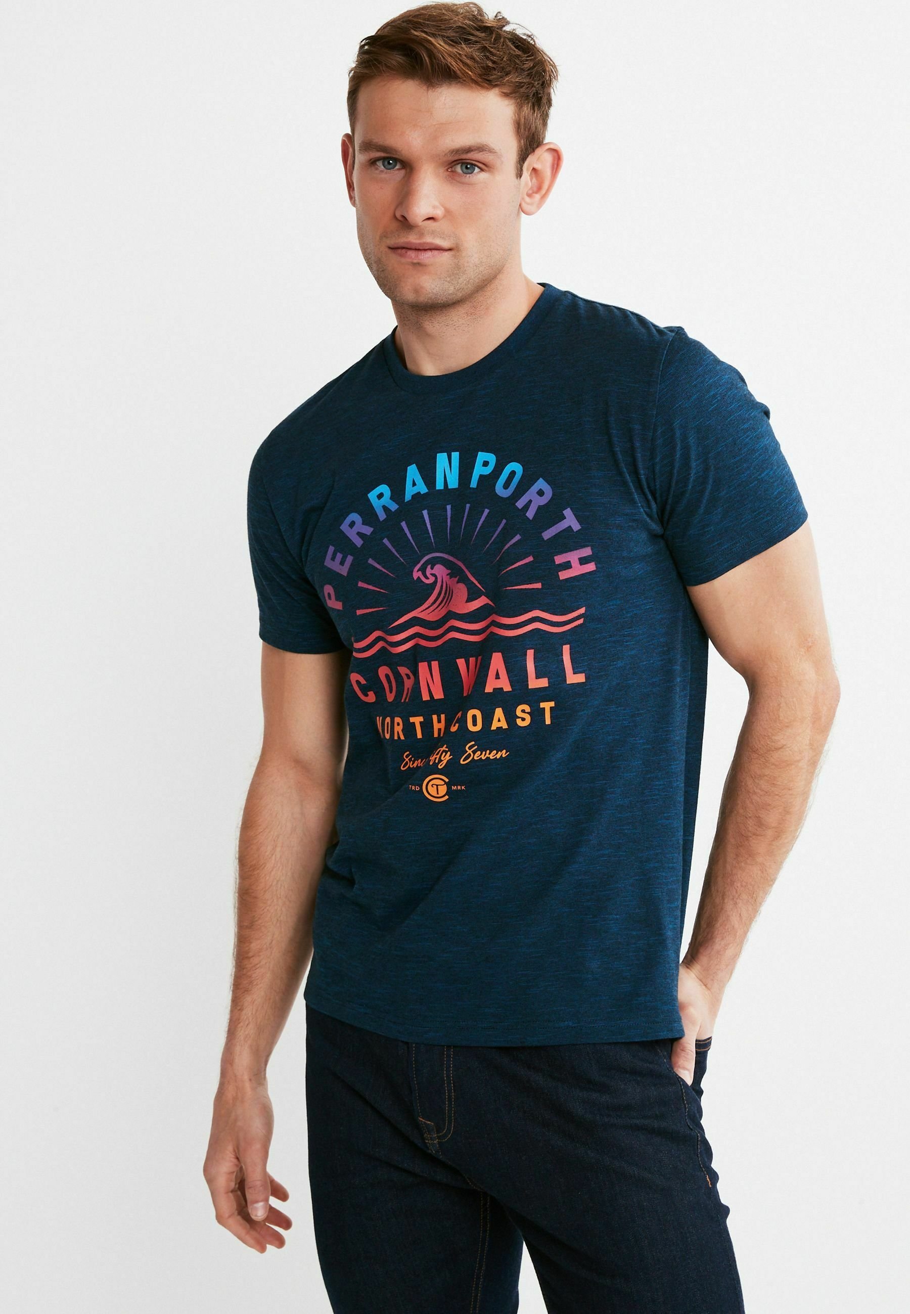T-shirt print - navy blue cornwall 