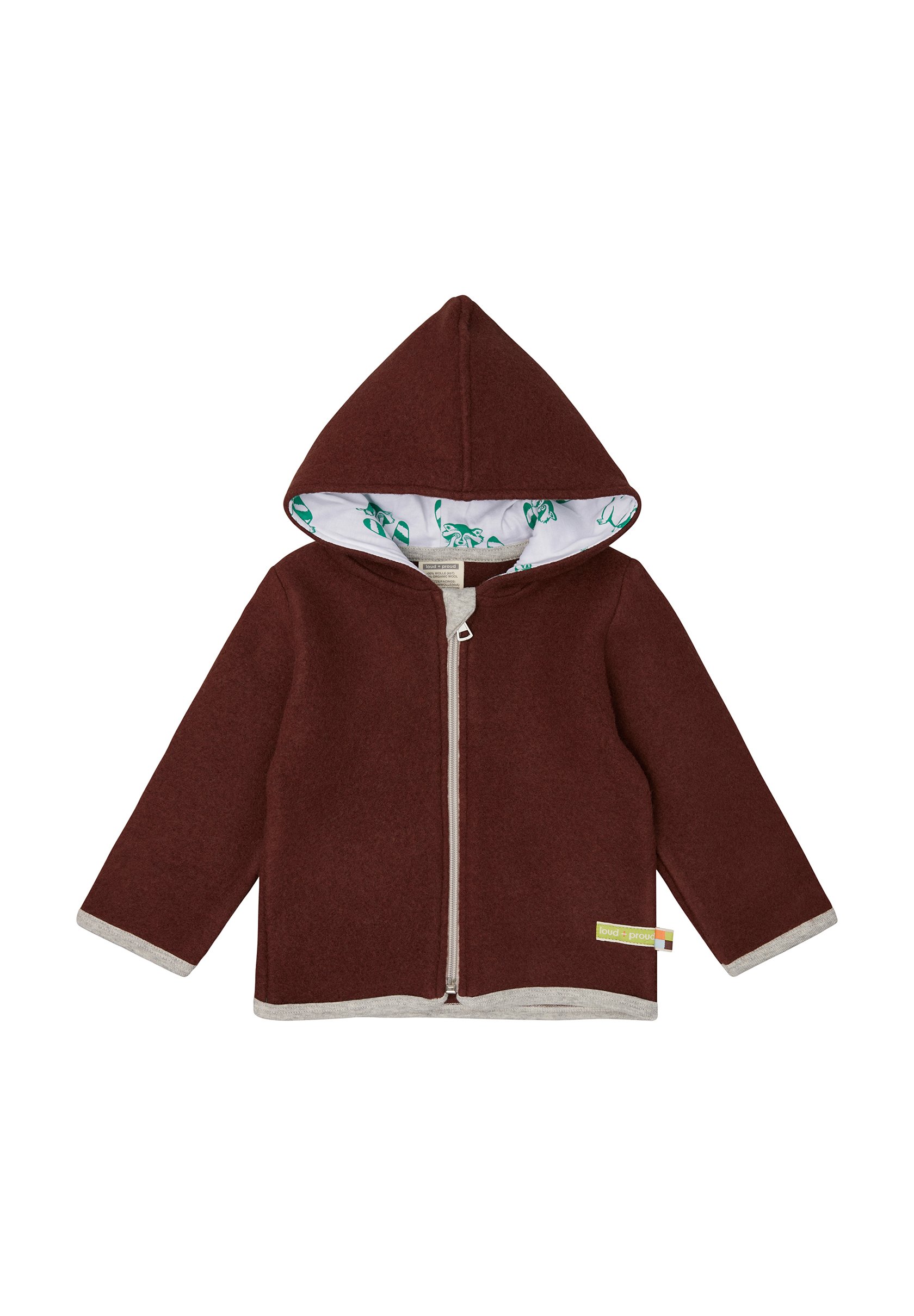 loud proud WOLLFLEECE-JACKE MIT KAPUZE Fleece jacket wood