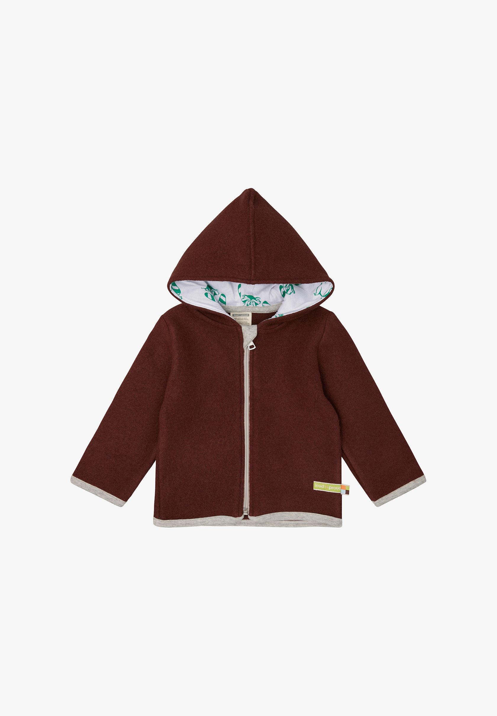 loud proud WOLLFLEECE-JACKE MIT KAPUZE Fleece jacket wood