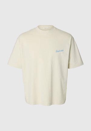 Selected, SLMRELAXEMERY GRAPHIC SS O-NECK TEE - T-shirt basique - silver birch