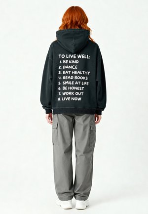 TO LIVE WELL UNISEX VINTAGE  - Sweat à capuche - washed black