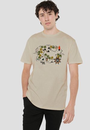 Cotton Soul, GILLIGANS ISLAND/ISLAND MAP - Print T-shirt - sand