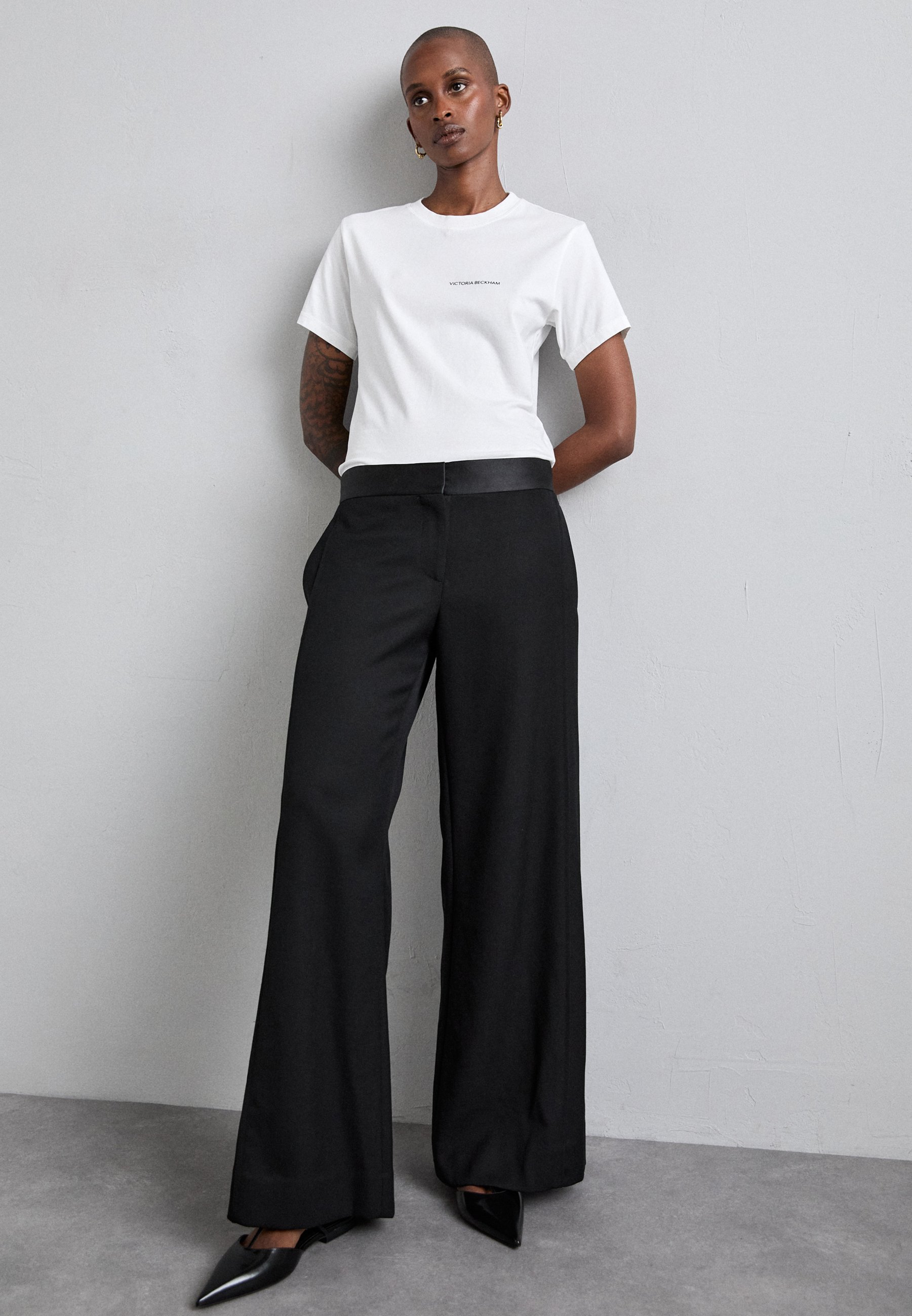 Victoria Beckham SIDE PANEL TROUSER - Trousers - black