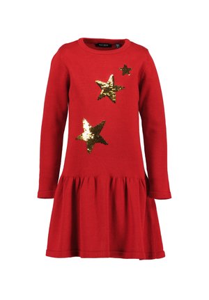 Blue Seven, BLUE SEVEN STRICKKLEID - Gebreide jurk - hoch rot