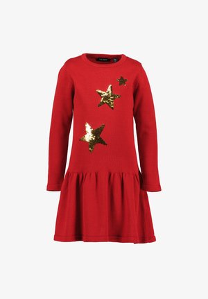 Blue Seven, BLUE SEVEN STRICKKLEID - Gebreide jurk - hoch rot