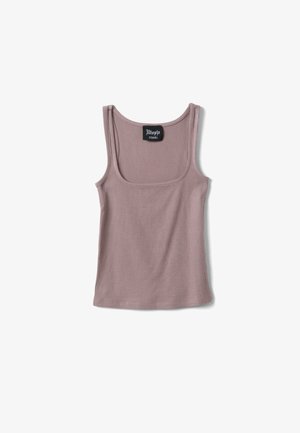 UTOPJA, BLACK SQUARE-NECK TANK TOP - Top - light brown