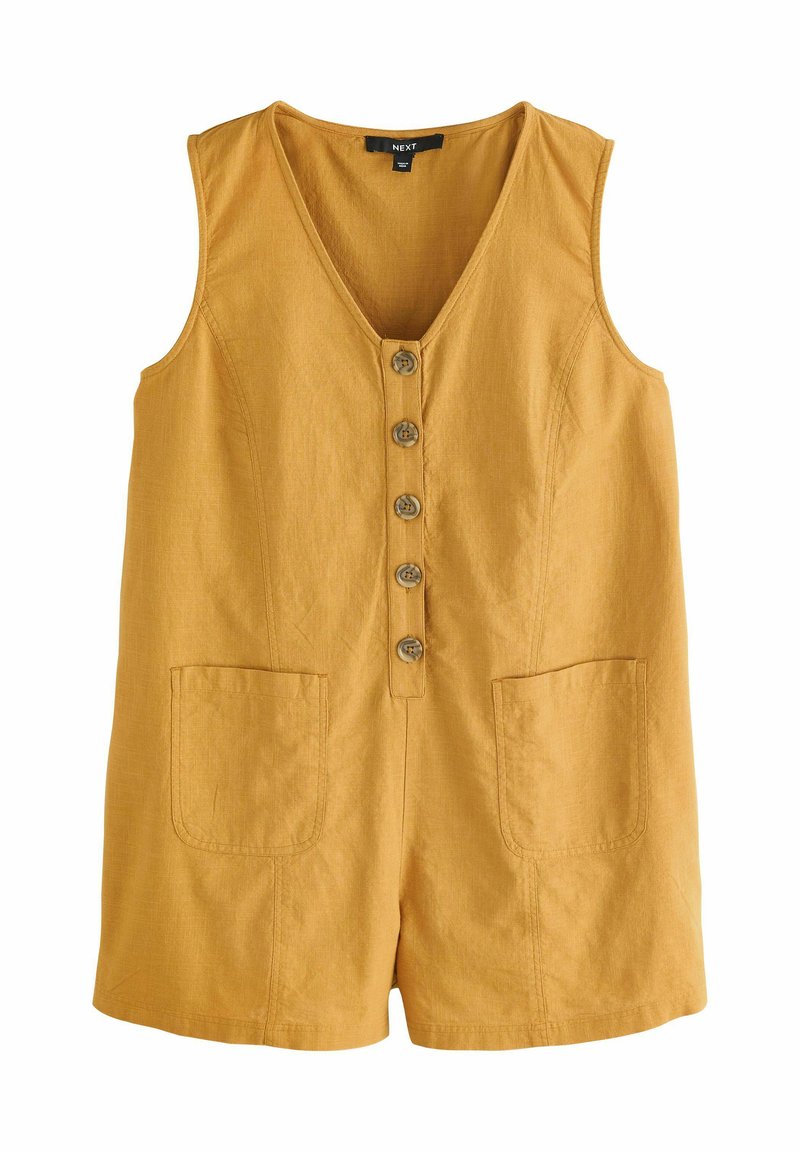 Next - REGULAR FIT V-NECK BUTTON DOWN PLAYSUIT - Jumpsuit - ochre yellow, Vergrößern