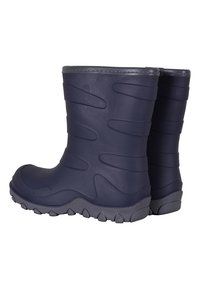 Botas de goma de la marina con diseño texturizado, puntera redondeada y suela resistente. Altura corta con líneas elevadas a lo largo de los lados para proporcionar agarre y flexibilidad.