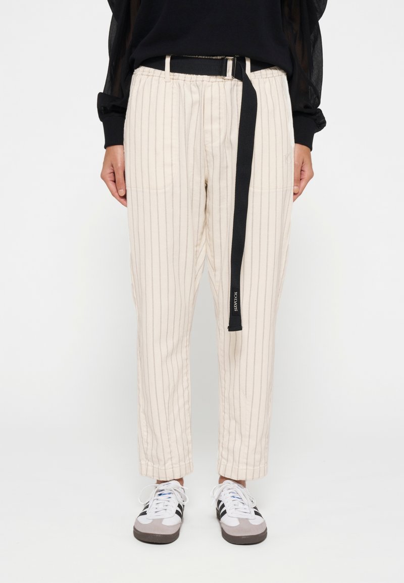 10DAYS BELTED PINSTRIPE - Pantaloni - light natural